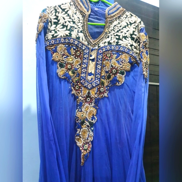 Floor Touch Anarkali Suit. With Duppata Embellished Stones - Picture 3 of 7